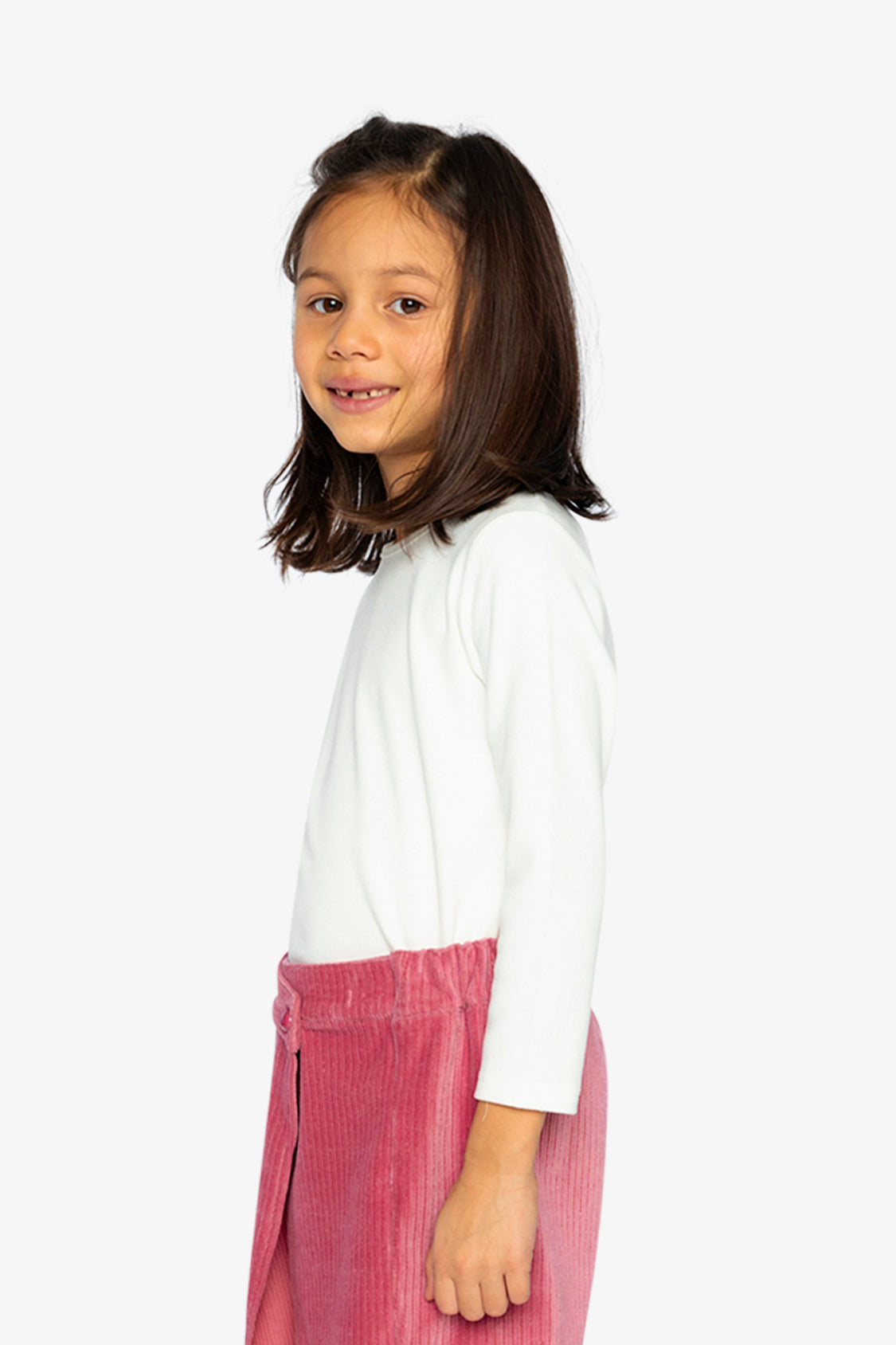 Brushed Rib Crew Neck Top Off-White - Image 3