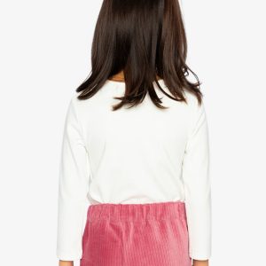 Brushed Rib Crew Neck Top Off-White - Image 4