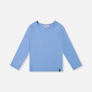 Brushed Rib Crew Neck Top Pale Blue
