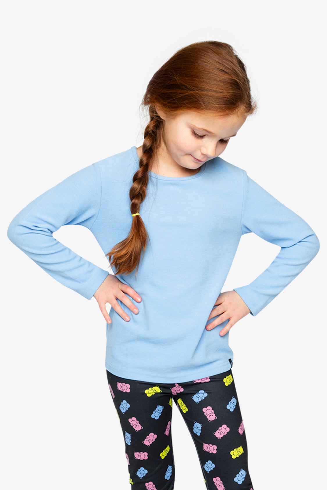 Brushed Rib Crew Neck Top Pale Blue - Image 2