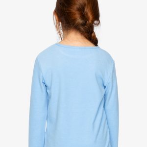 Brushed Rib Crew Neck Top Pale Blue - Image 4