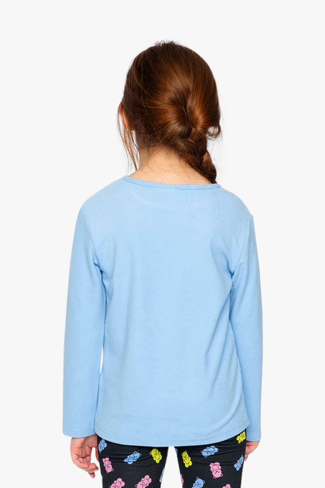 Brushed Rib Crew Neck Top Pale Blue - Image 4