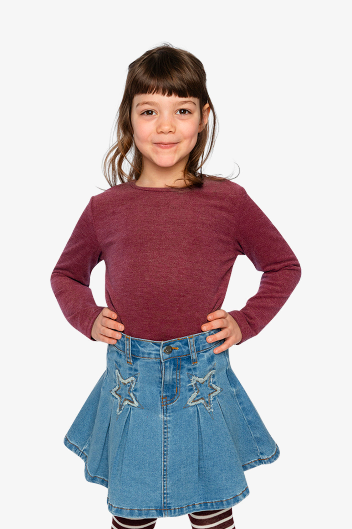 Brushed Rib Crew Neck Top Reddish-Brown - Image 2