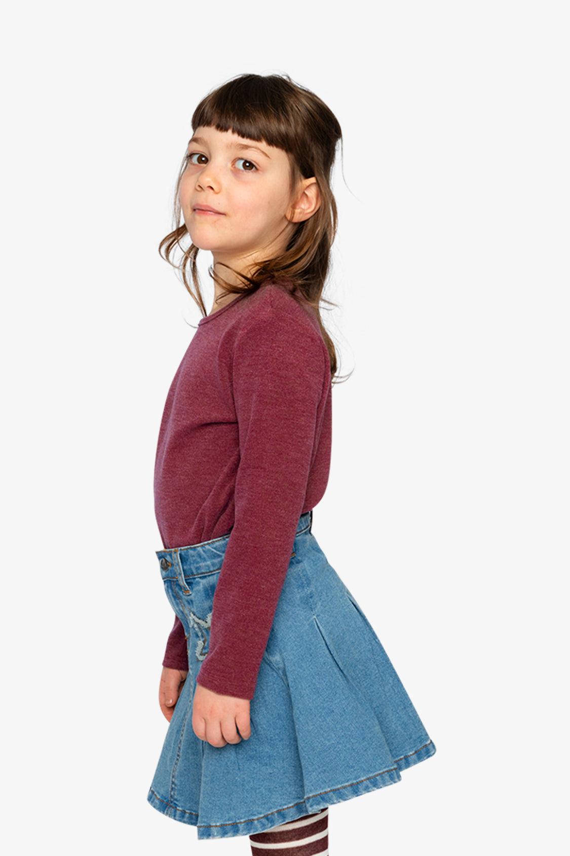 Brushed Rib Crew Neck Top Reddish-Brown - Image 3