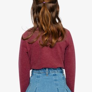 Brushed Rib Crew Neck Top Reddish-Brown - Image 4