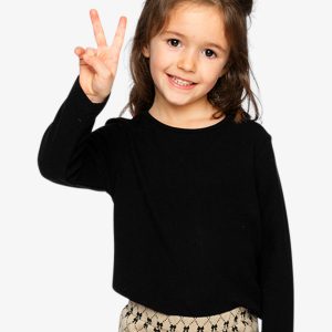 Alternative view of Brushed Rib Crew Neck Top Black