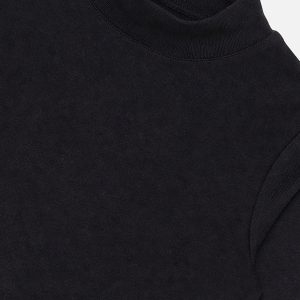 Brushed Rib Crew Neck Top Black - Image 5