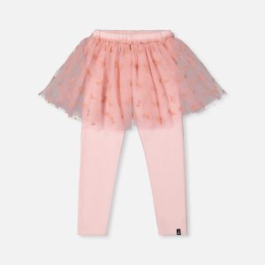 Leggings With Integrated Tulle Skirt Pale Dusty Pink