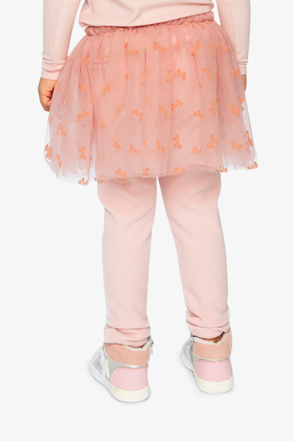 Leggings With Integrated Tulle Skirt Pale Dusty Pink - Image 4