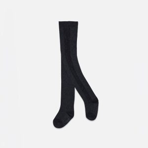 Baby Knit Textured Tights Dark Blue