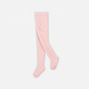 Baby Knit Textured Tights Dusty Pink