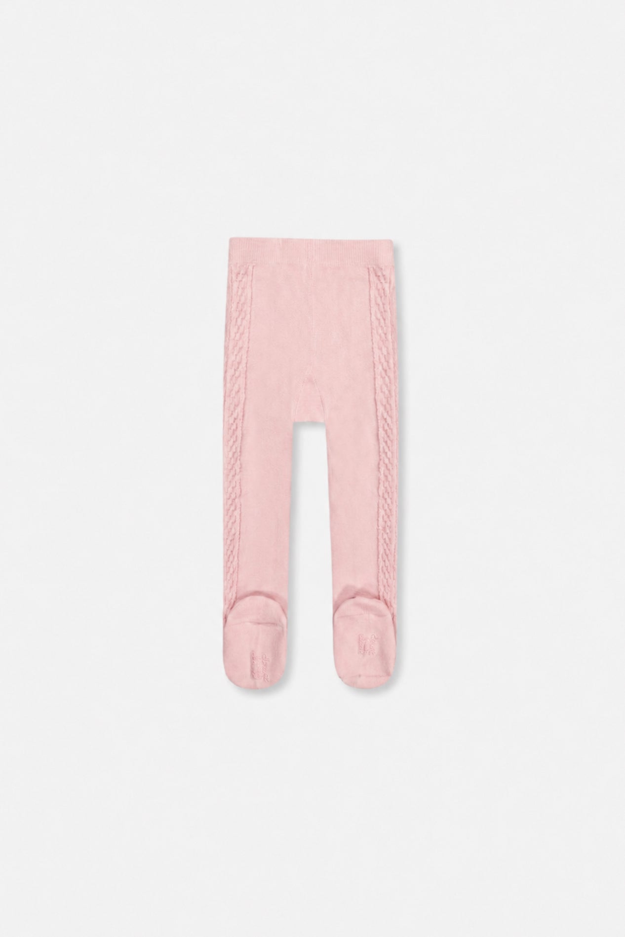 Baby Knit Textured Tights Dusty Pink - Image 2