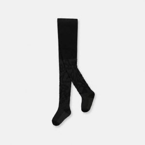 Baby Knit Textured Tights Black
