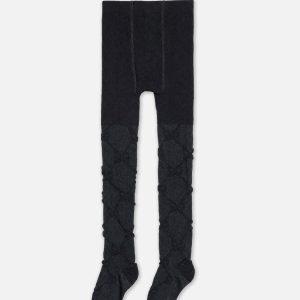 Alternative view of Knit Textured Tights Dark Blue