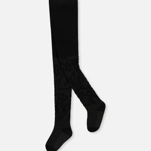 Knit Textured Tights Black - Image 5