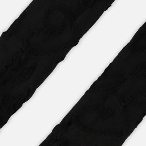 Knit Textured Tights Black - Image 3