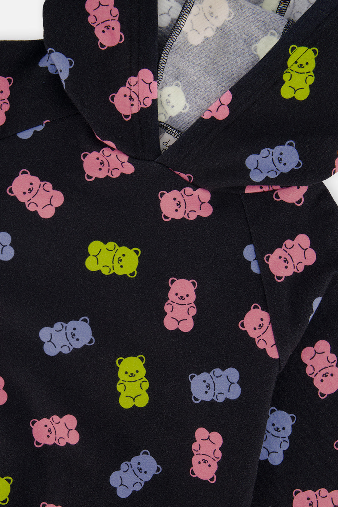 Printed Hoodie Black Printed Gummy Bears - Image 3