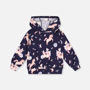Printed Hoodie Purple Unicorn Print - Image 11