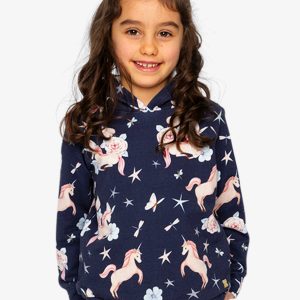 Alternative view of Printed Hoodie Purple Unicorn Print