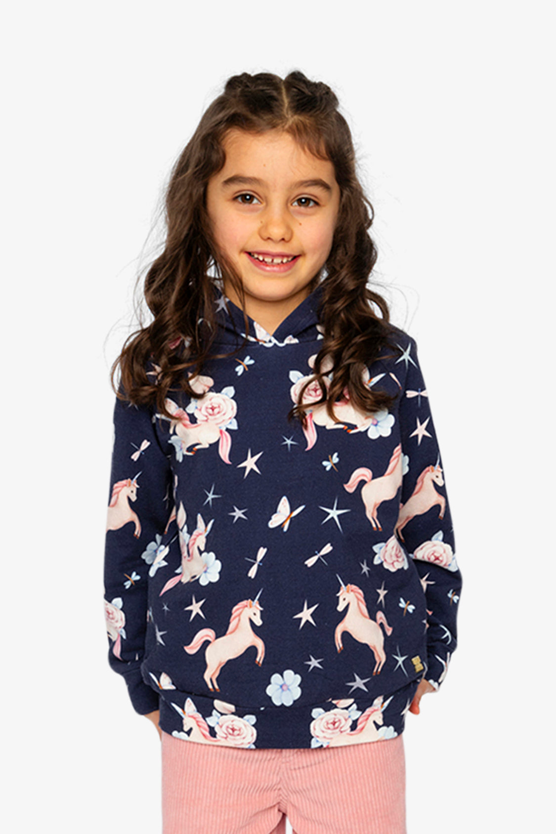 Printed Hoodie Purple Unicorn Print - Image 2