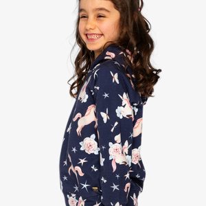 Printed Hoodie Purple Unicorn Print - Image 3