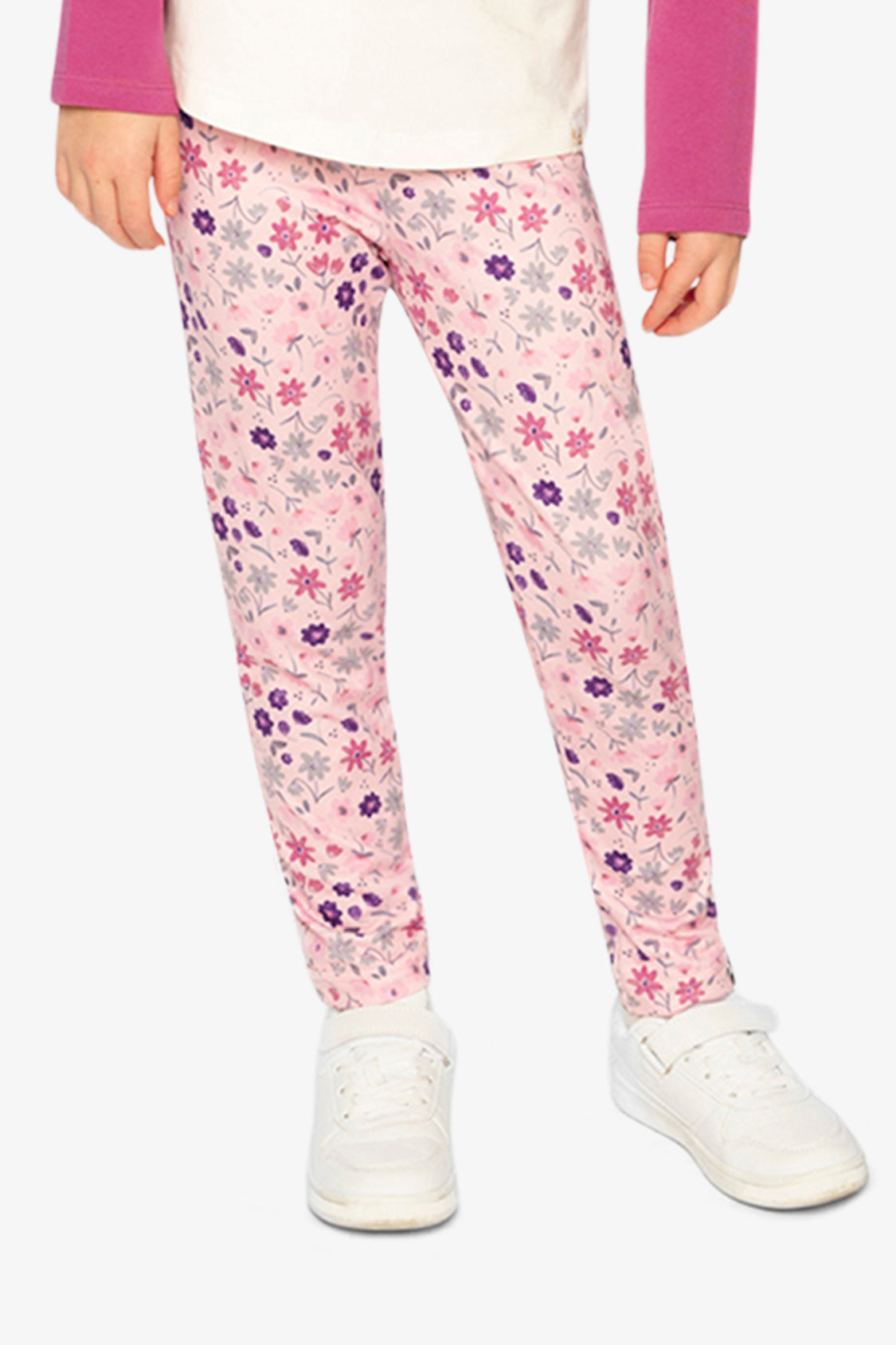 Printed Leggings Pink Printed Daisies - Image 2