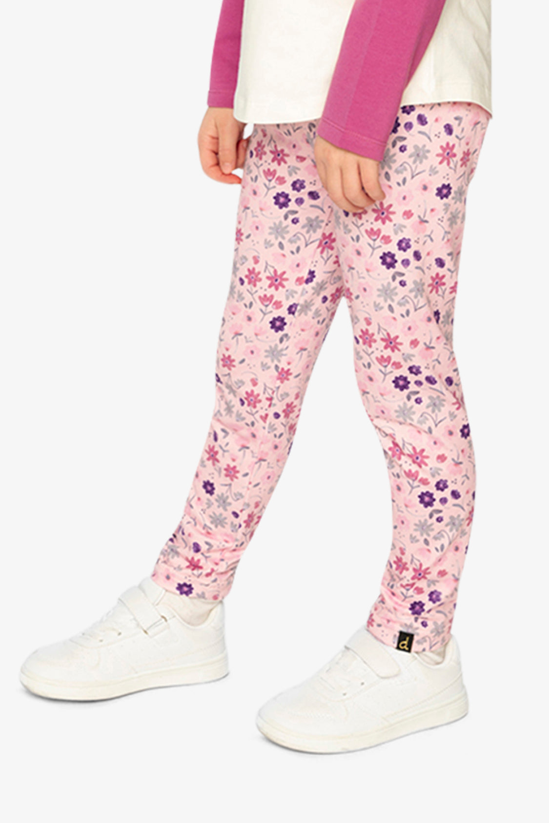 Printed Leggings Pink Printed Daisies - Image 3