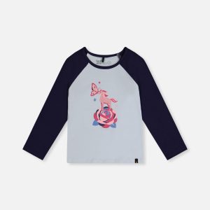 Raglan Organic Cotton T-Shirt Dark And Pale Blue