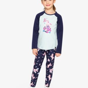 Raglan Organic Cotton T-Shirt Dark And Pale Blue - Image 5