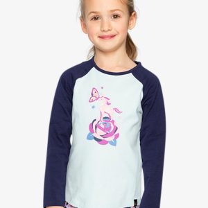 Alternative view of Raglan Organic Cotton T-Shirt Dark And Pale Blue