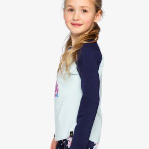 Raglan Organic Cotton T-Shirt Dark And Pale Blue - Image 3
