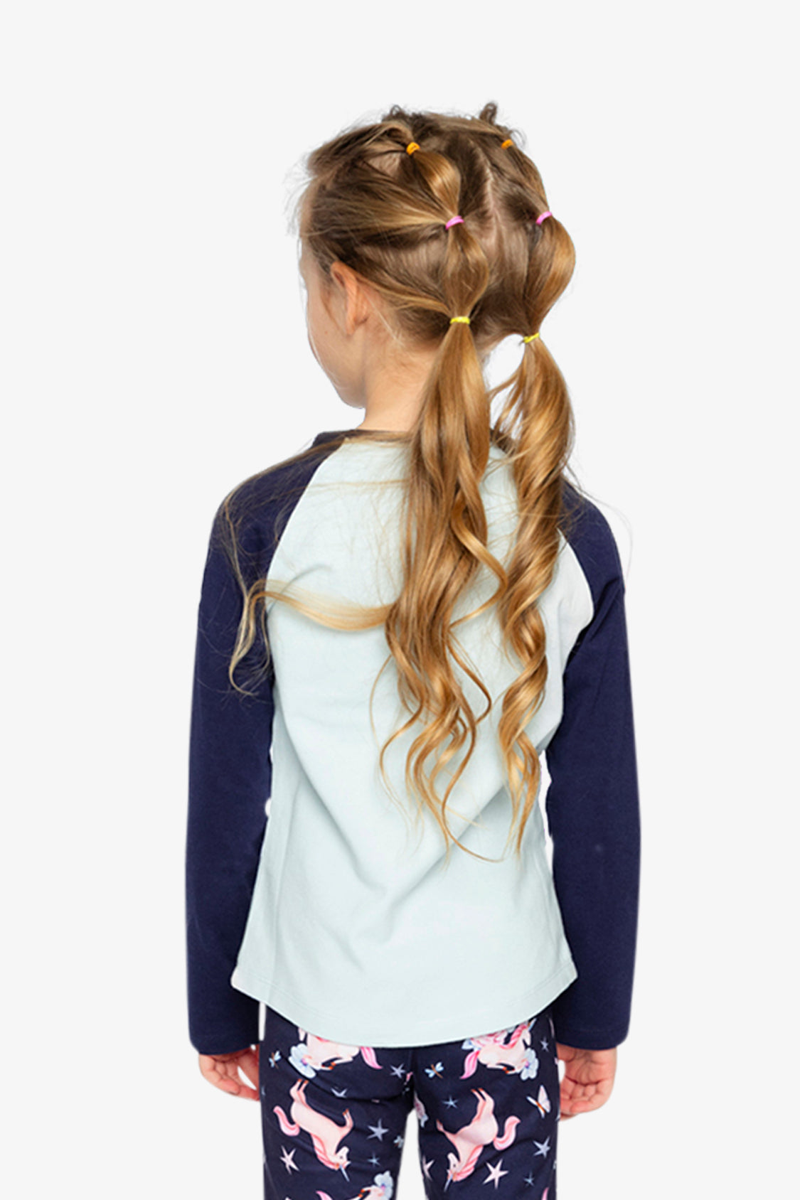 Raglan Organic Cotton T-Shirt Dark And Pale Blue - Image 4