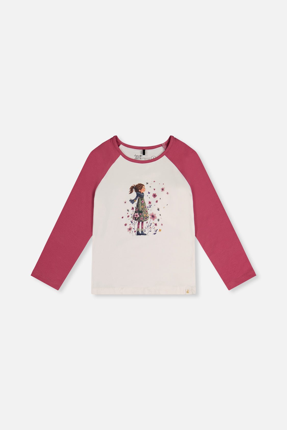 Raglan Organic Cotton T-Shirt Pinkish Violet And White - Image 7