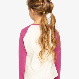 Raglan Organic Cotton T-Shirt Pinkish Violet And White - Image 4