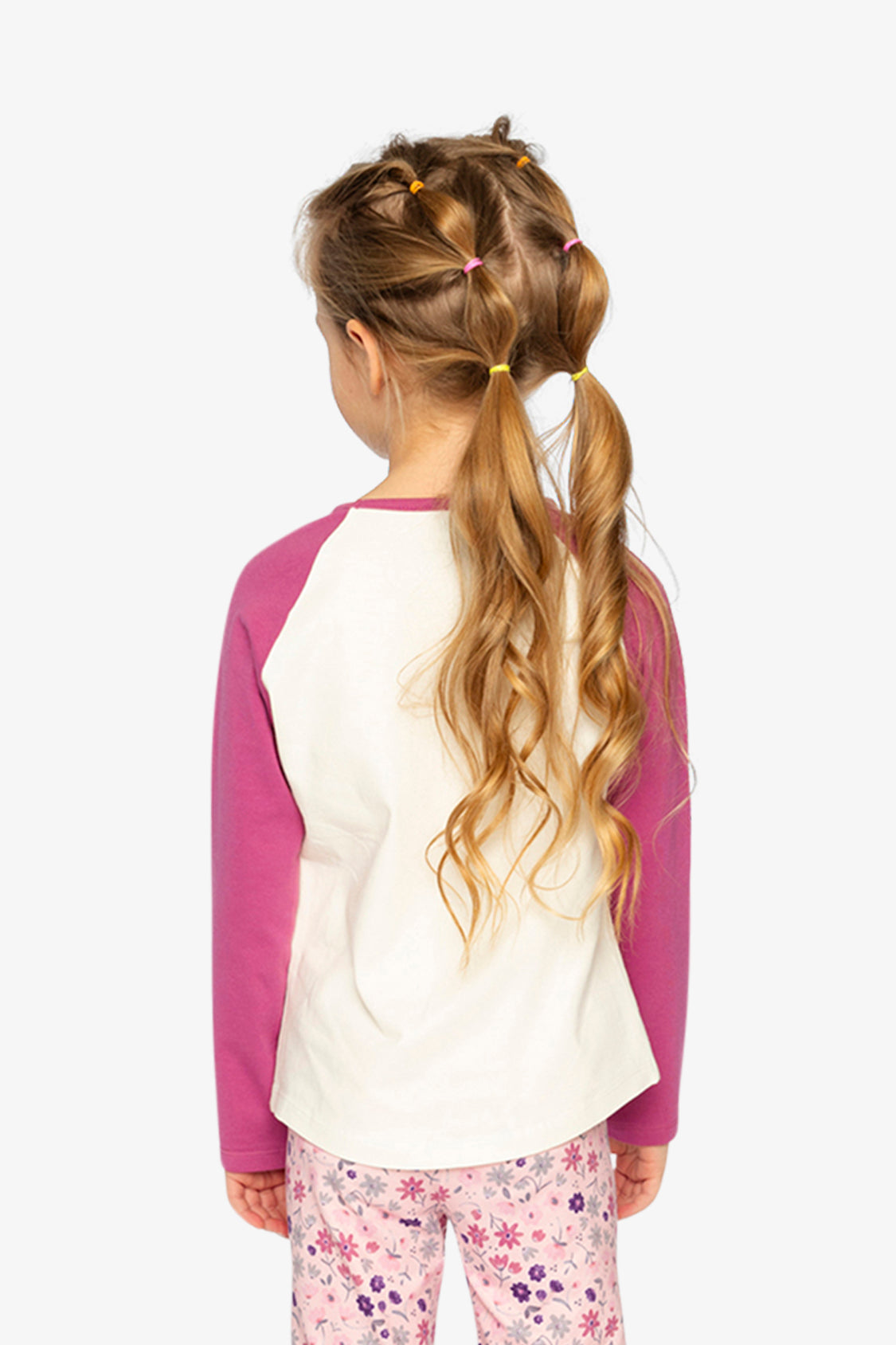 Raglan Organic Cotton T-Shirt Pinkish Violet And White - Image 4