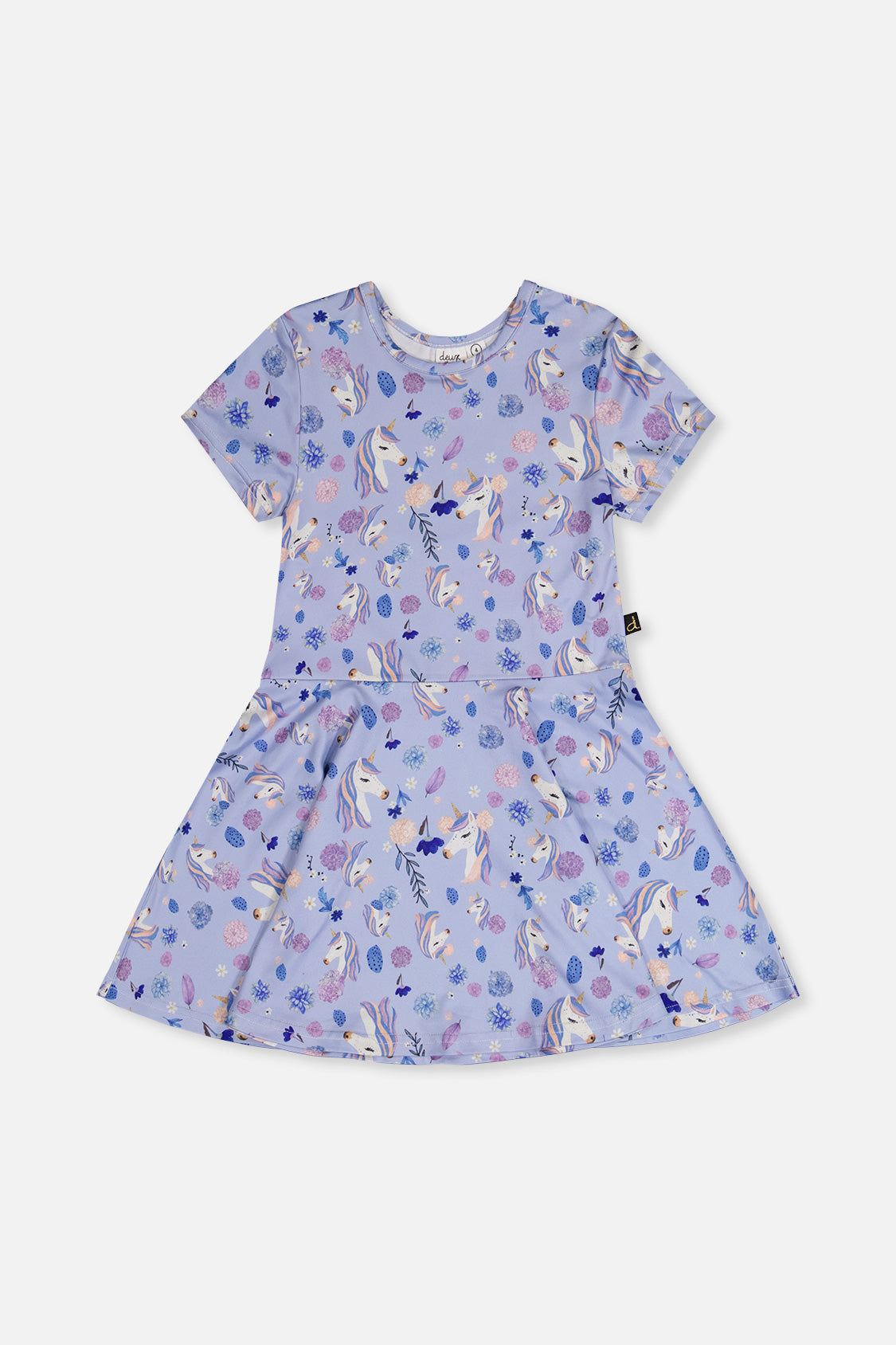 Short Sleeve Dress Purple Unicorn Print - Image 11