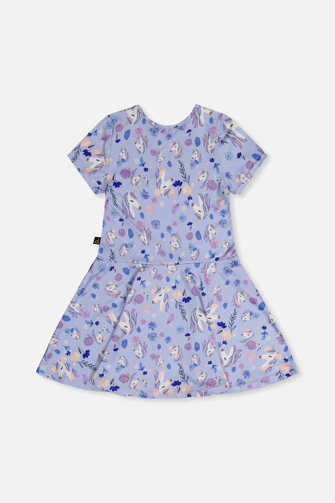 Short Sleeve Dress Purple Unicorn Print - Image 5