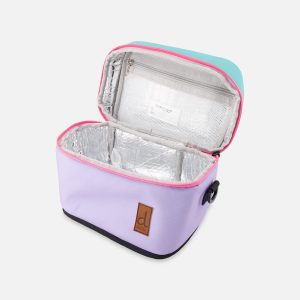 Lunch Box Turquoise Blue, Pink And Mauve - Image 3