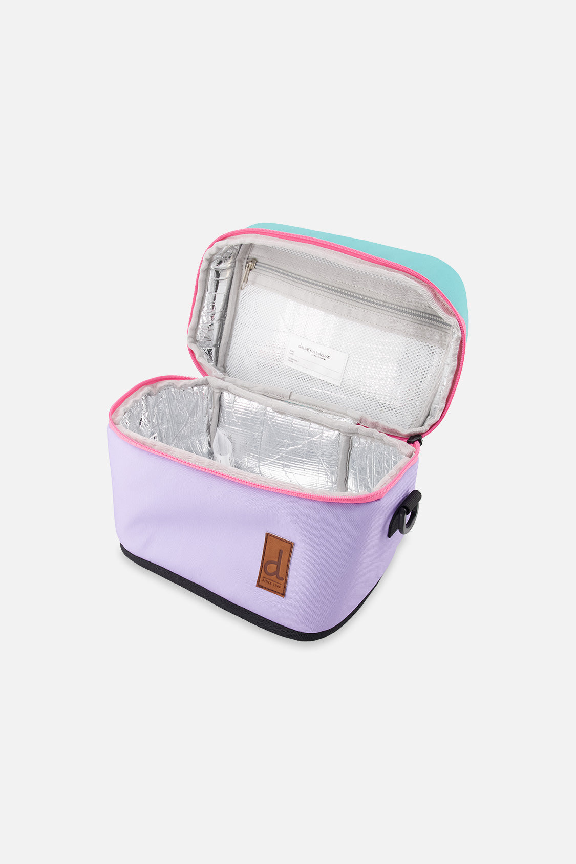 Lunch Box Turquoise Blue, Pink And Mauve - Image 3