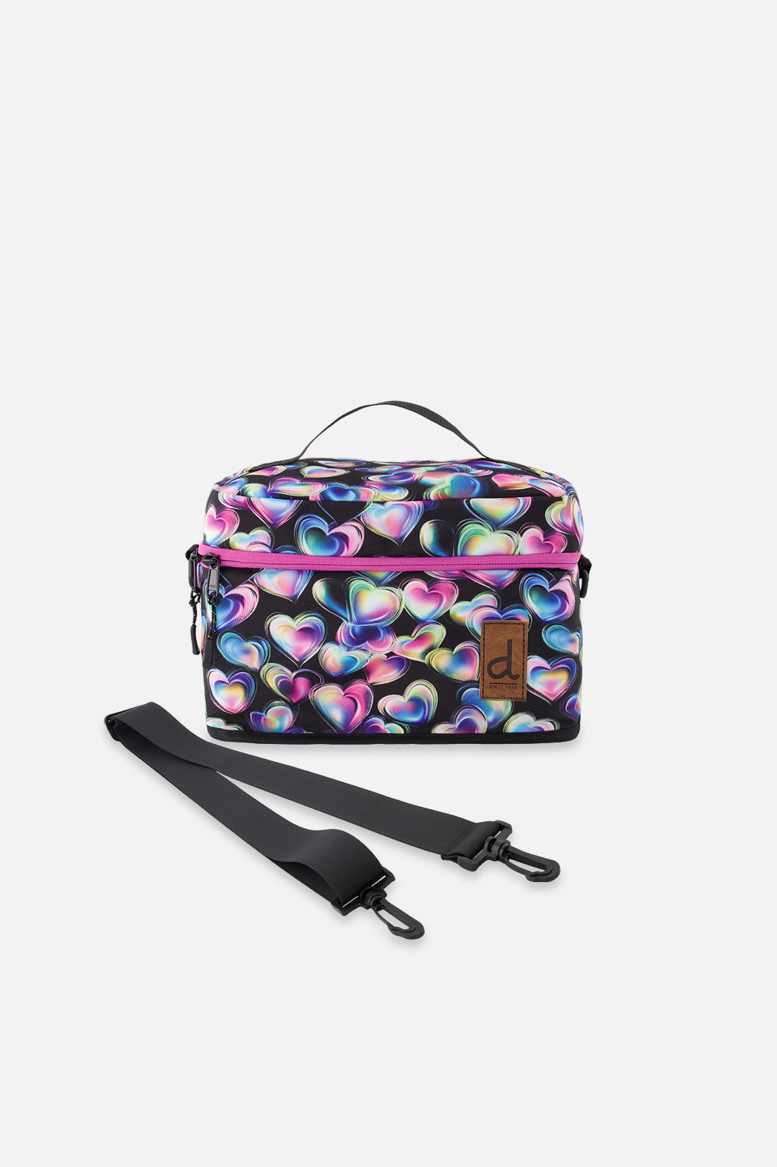 Lunch Box Black Printed With Hearts - Image 5