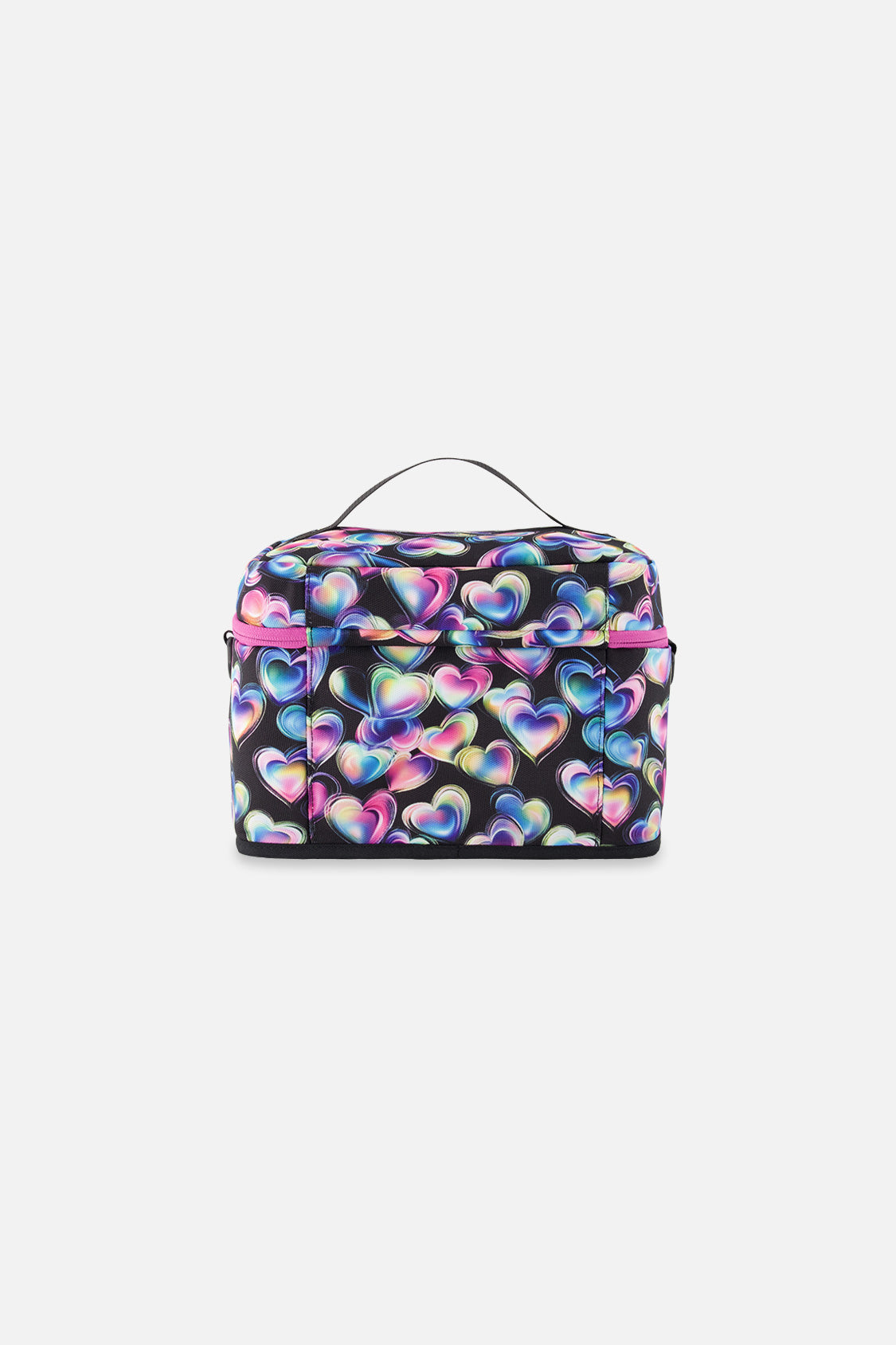 Lunch Box Black Printed With Hearts - Image 2