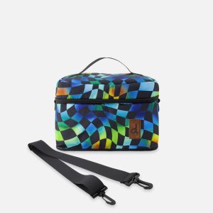 Lunch Box Blue Checkered Print