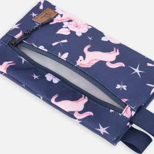 Pencil Case Navy Unicorn Print - Image 3