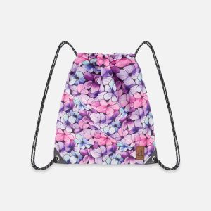 Drawstring Bag Black Floral Print - Image 5