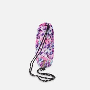 Drawstring Bag Black Floral Print - Image 2