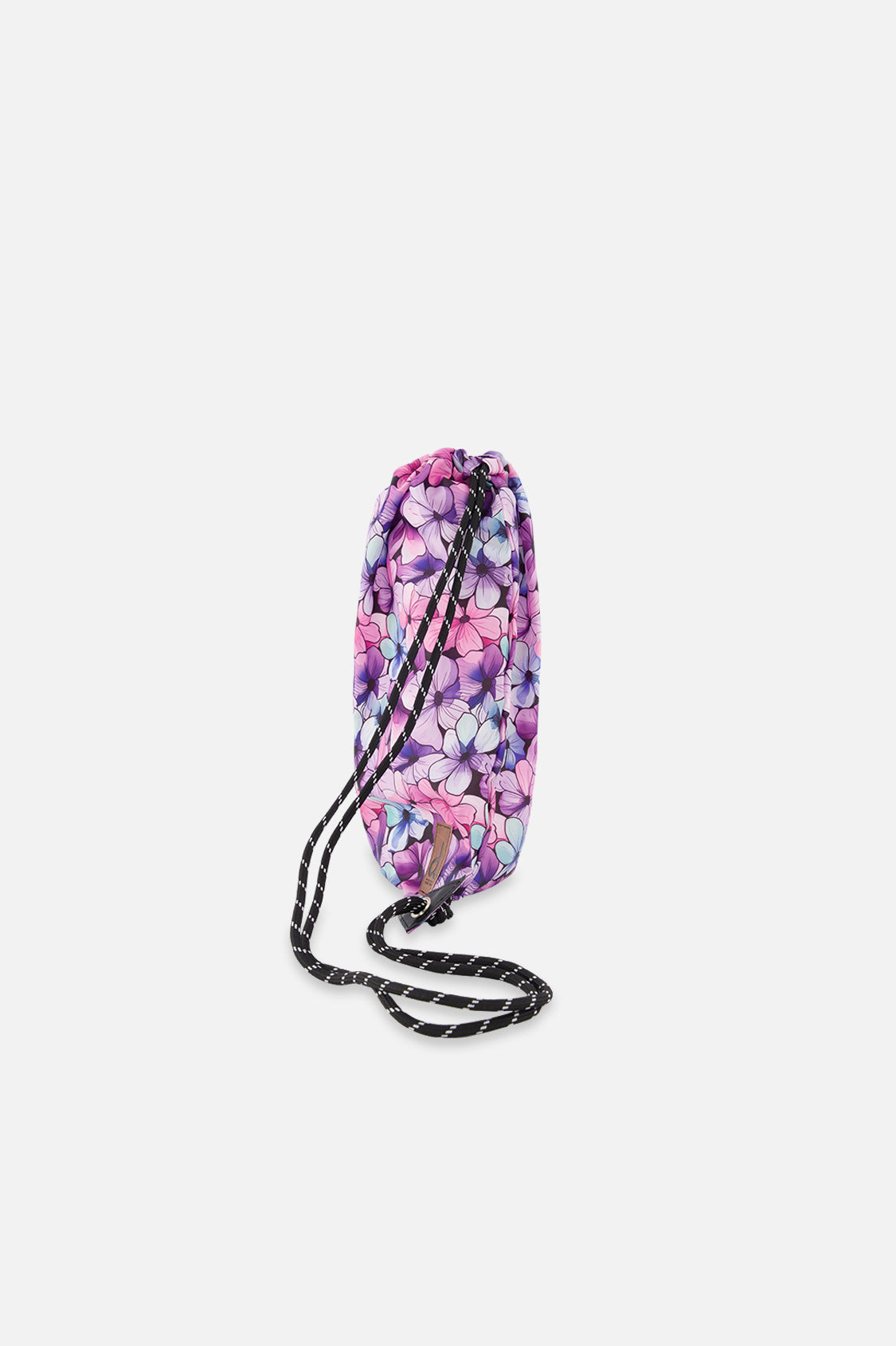 Drawstring Bag Black Floral Print - Image 2