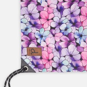 Drawstring Bag Black Floral Print - Image 3