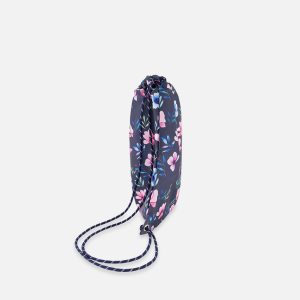 Alternative view of Drawstring Bag Blue Floral Print