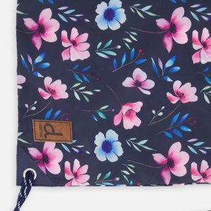 Drawstring Bag Blue Floral Print - Image 3