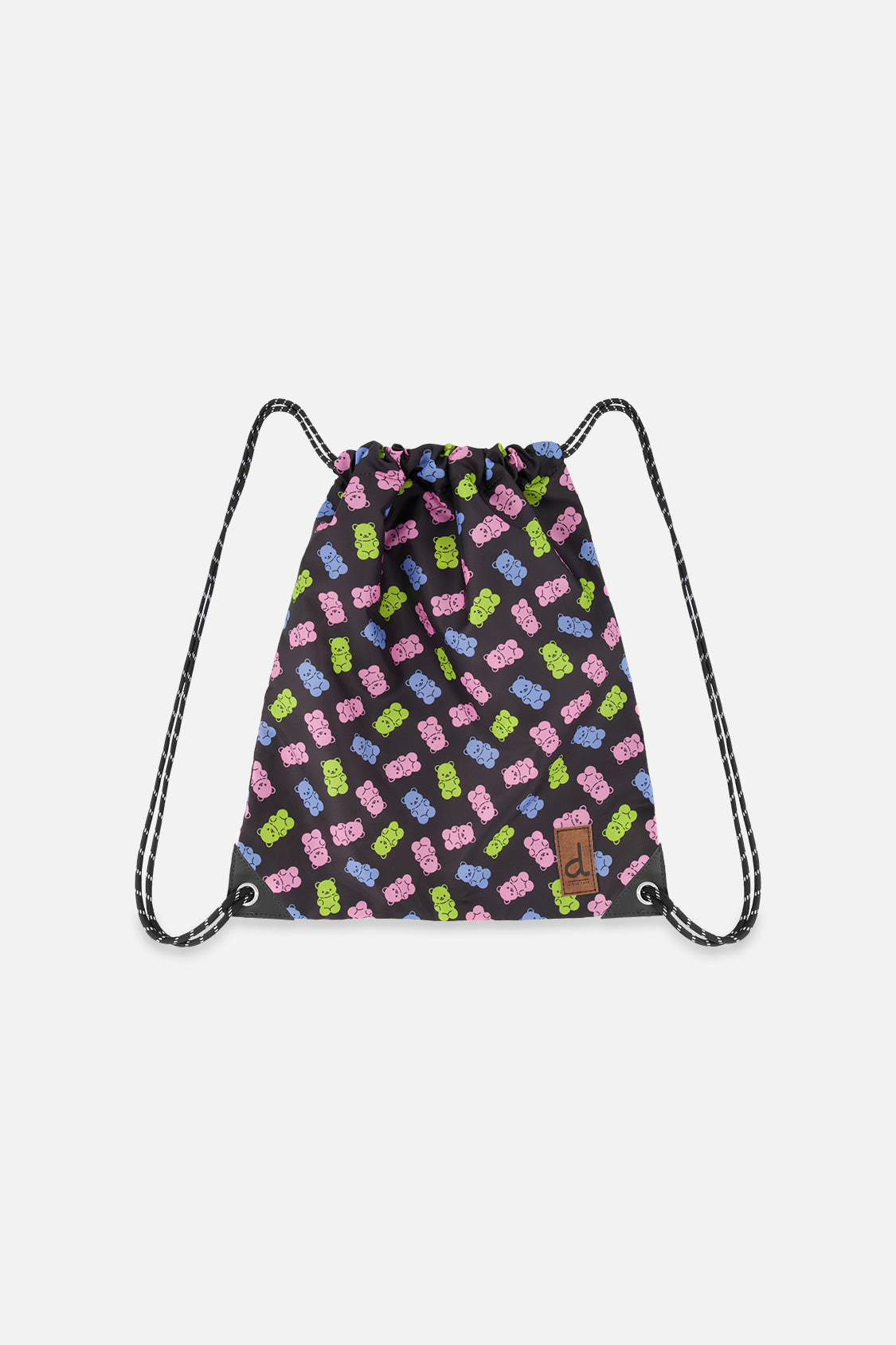 Drawstring Bag Black Printed Gummy Bears - Image 5
